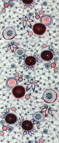 77752: 1950s Meisen Silk, Flowers, 55in.