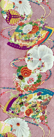 7859:1960s Japan Kimono Silk,60in.